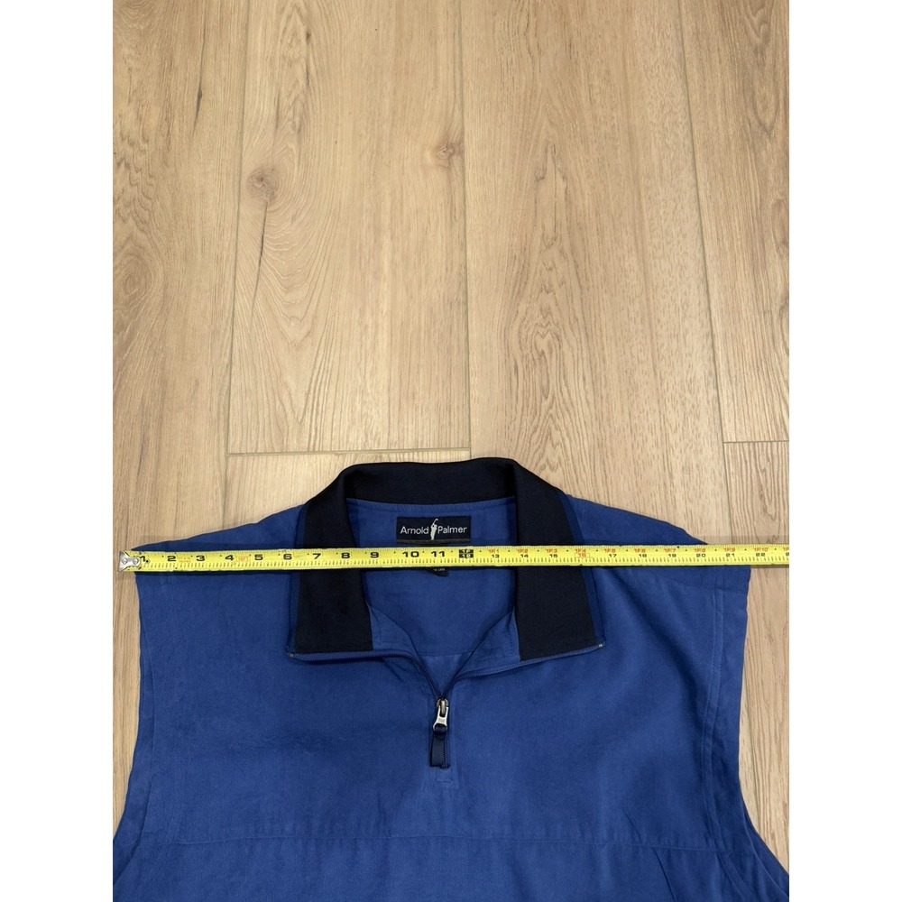 Arnold Palmer Men's Blue Size XL Suede Golf Vest 1/4 Zip Sweater Shirt - Picture 4 of 6